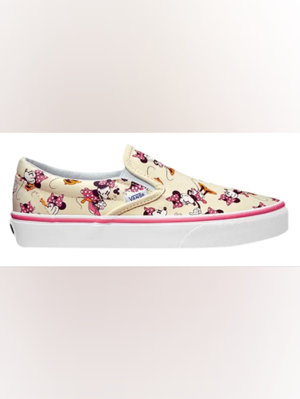 Disney x Vans Classic Slip-On 'Minnie Mouse' Sneakers Size 8 NWOT